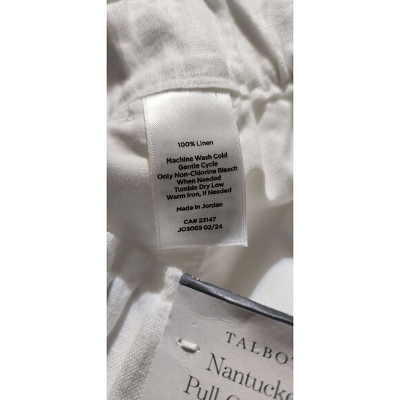 Talbots Nantucket Pull-On Wide Leg Crop Pants Size 3X White 100% Linen - Picture 5 of 9